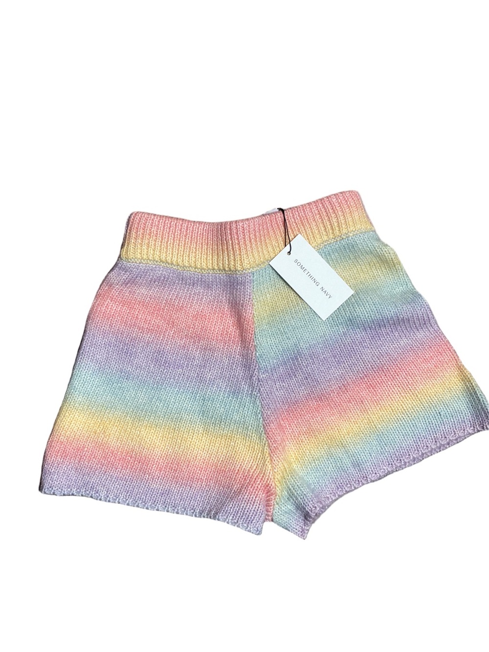 Something Navy Poppy Ombre Sweater Shorts Rainbow Pastel Knit NWT - Picture 2 of 3